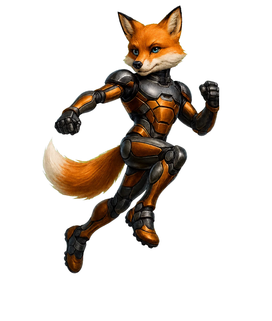Foxsy AI robot entering the arena
